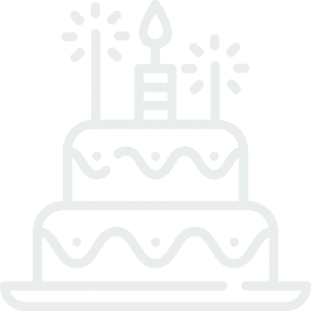 Birthday cake with candles and sparklers.