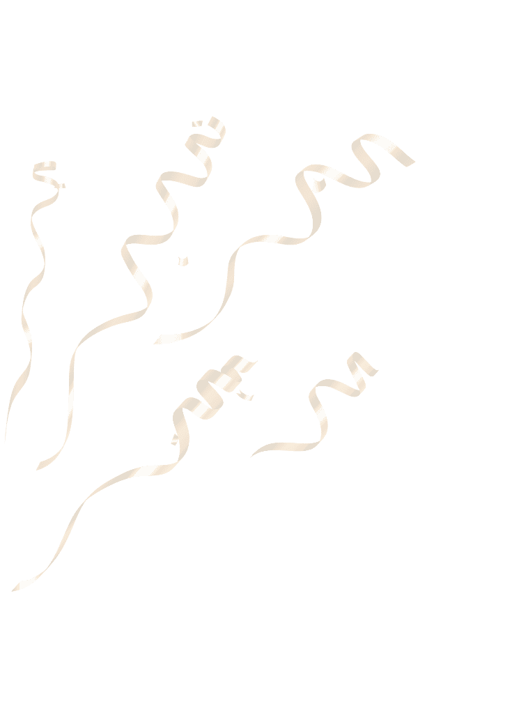 Curled brown ribbons on dark background.